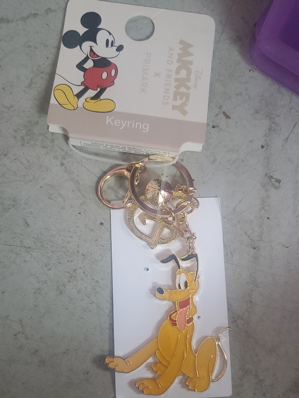 Primark Disney Yellow Pluto Gold Tone Keychain Charm